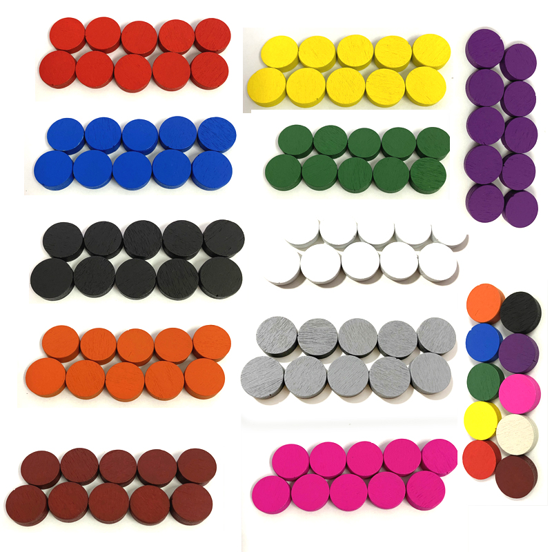 Board Game Catan - ชิ้นส่วนหมากรุกไม้ 100 ชิ้น ขนาดเส้นผ่านศูนย์กลาง 15*5 มม.