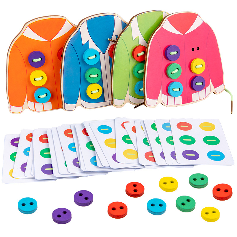 Board Game Of Life - ชุดของเล่นเสริมพัฒนาการสำหรับเด็ก 1 ชุด ชุดฝึกทักษะชีวิตพื้นฐานแบบมอนเตสซอรี่ ประกอบด้วยการร้อยเชือกผ้า การติดกระดุม
