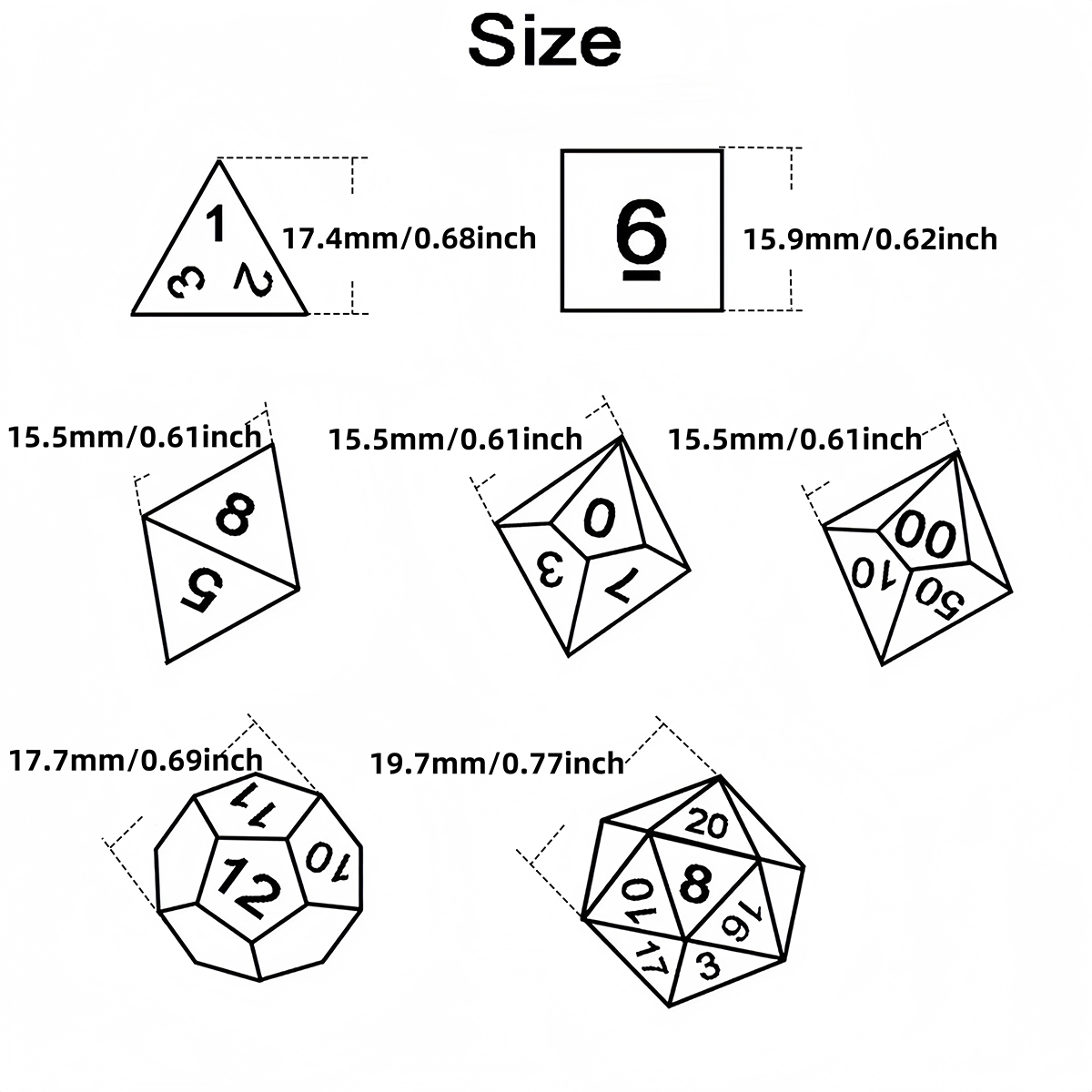 DND ชุดลูกเต๋า 7pcs ผสมสีลูกเต - Board Game Live บทวิจารณ์และราคา